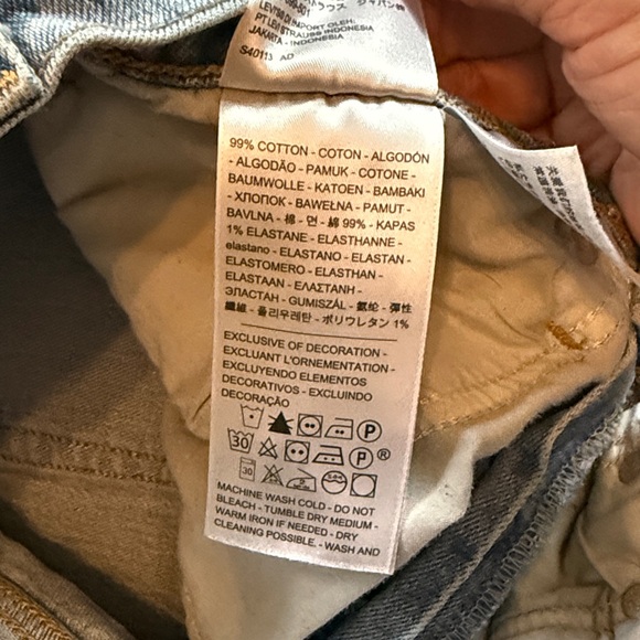 Levi’s Wedgie Straight Leopard Print Blue Jeans Size 27 EUC Button Fly High Rise - Picture 10 of 13